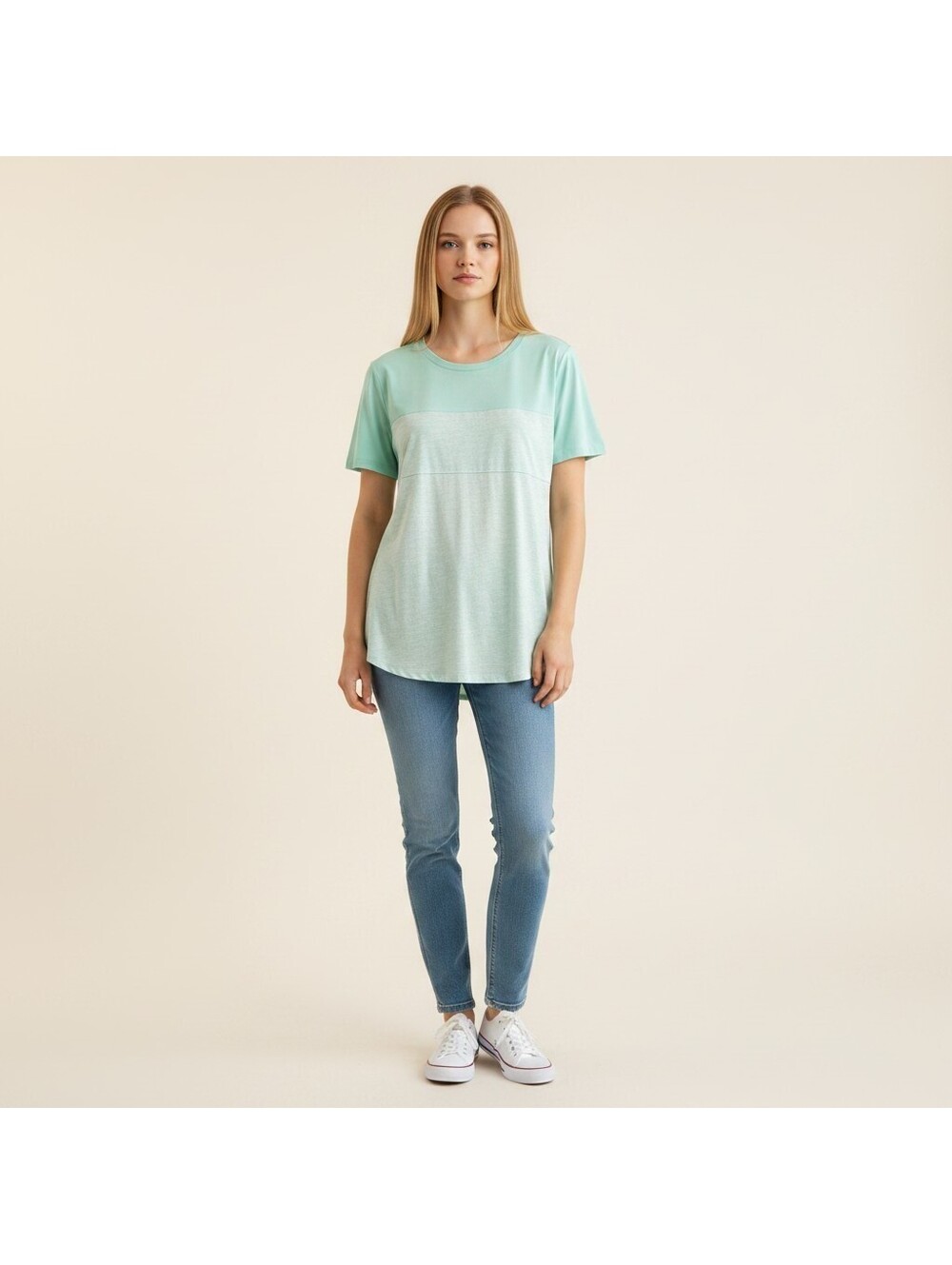 VanHeusen T-Shirt Women S Small Blue Short Sleeve Rayon Round Neck Casual